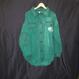 Deep Green Oversized Button-Up Fleece