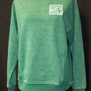 Green Zenana Long Sleeve “Sundays Are for the Birds” Crew